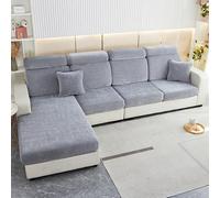 Housse De Coussin De SièGe De Canapé Extensible 3 2 4 1 Places Housses De Coussin Dossier Canapé Avec/Sans Accoudoir, Protege De Assise Canapé D'Angle(3 Seater Cover L: 135-165cm- W: 65-95cm,Gray 2)