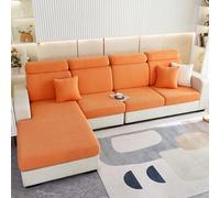 Housse De Coussin De SièGe De Canapé Extensible Housses De Coussin Dossier Canapé D'Angle 3 2 4 1 Places Couvre Protege De Canape Assise Anti-Rayures(Back Cover: L: 60-90cm- W: 30-50cm,Orange)