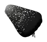 Housse de coussin de siège de vélo à paillettes noires et blanches pour homme et femme, confortable, imperméable, avec cordon de serrage, coussin de remplacement pour vélo de montagne