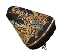 Housse de coussin de siège de vélo rembourrée et douce pour homme et femme - Confortable, imperméable et avec cordon de serrage - Dorée - Queen Bee Crown