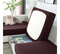 Housse de Coussin de siège élastique, Antidérapant Housses De Coussin De Siège, Housse de Protection, De Canapé Antidérapant Universelle,Dark Brown,Quadruple