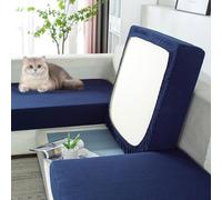 Housse de Coussin de siège élastique, Antidérapant Housses De Coussin De Siège, Housse de Protection, De Canapé Antidérapant Universelle,Dark Blue,Quadruple