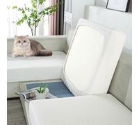 Housse de Coussin de siège élastique, Antidérapant Housses De Coussin De Siège, Housse de Protection, De Canapé Antidérapant Universelle,Blanc,Quadruple