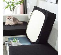 Housse de Coussin de siège élastique, Antidérapant Housses De Coussin De Siège, Housse de Protection, De Canapé Antidérapant Universelle,Noir,Quadruple