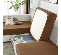 Housse de Coussin de siège élastique, Antidérapant Housses De Coussin De Siège, Housse de Protection, De Canapé Antidérapant Universelle,Light Brown,Quadruple