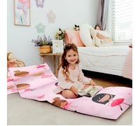 Housse de Coussin de Sol - Butterfly Craze - Rose - 85 x 220 cm - Tissu peluche ultra-doux
