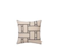 Housse de coussin décalée Lattice , Blanc cassé/ Noir