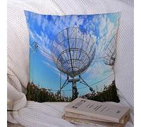 Housse de Coussin décoratif Coussin taie d'oreiller Signal Observatoires Radiotélescope Réception Scientifique Industriel Astronomie Technologie Nébuleuse Housse en Polyester pour canapé canapé 45,7