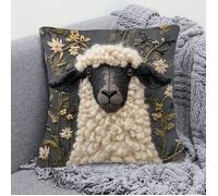 Housse de Coussin Décorative 3D-Taie d’Oreiller Carrée 45×45 cm avec Motif Brodé Animal-Déco Fantaisie pour Canapé ou Salon A