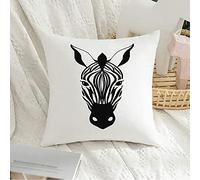 Housse de Coussin décorative carrée taie d'oreiller Douce Afrique Abstrait tête sur Animaux Faune Croquis mammifère Africain Noir Camouflage Contour Dessin Housse de Coussin pour canapé Chambre voit
