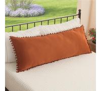 Housse de Coussin décorative de Corps avec Poche à Pompons de Style bohème Chic avec Fermeture de Poche, Orange brûlé, 50,8 x 137,2 cm (Corps, Rouille)