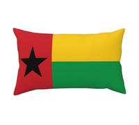 Housse de coussin décorative en velours avec fermeture éclair dissimulée Motif drapeau de la Guinée-Bissau 50,8 x 91,4 cm