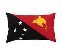Housse de coussin décorative en velours avec fermeture éclair dissimulée Motif drapeau de la Papouasie-Nouvelle-Guinée 50,8 x 91,4 cm
