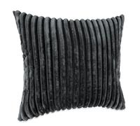 Housse de Coussin décorative en Velours côtelé Ultra Doux à Rayures Lilli - 40 x 40 cm - sans Rembourrage - Gris