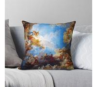 Housse de coussin décorative Hercules Chambre du Château de Versailles France Polyester Lin Velours Motif Fermeture Éclair