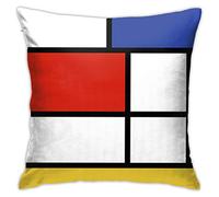 Housse de Coussin décorative imprimée De Stijl (inspirée de Mondrian), taie d'oreiller Douce, 30x30 cm, pour canapé de Chambre à Coucher