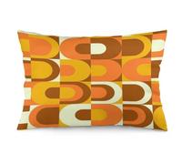 Housse de Coussin décorative rétro des années 70 dans Les Tons Orange et Marron, 30,5 x 50,8 cm, pour canapé, décoration d'intérieur, Salon, Chambre à Coucher, dortoir, lit, Voiture