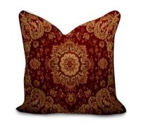 Housse de coussin décorative rouge oriental avec fermeture éclair 45,7 x 45,7 cm pour chambre à coucher, canapé, café, bar, club, pub, décoration d'intérieur