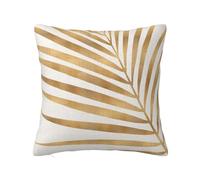 Housse de Coussin décorative, taie d'oreiller Douce, 40x40 cm, pour Chambre à Coucher, canapé, Feuille de Palmier dorée métallique