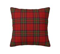 Housse de Coussin décorative, taie d'oreiller Douce, 40x40 cm, pour Chambre à Coucher, canapé, Motif écossais Rouge