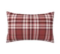 Housse de Coussin décorative, taie d'oreiller Douce, 50x76 cm, pour Chambre à Coucher, canapé, Tissu à Carreaux Tartan Rouge
