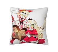 Housse de coussin décorative Zhongkaihua pour anime Hazbin Hotel - Charlie Morningstar et Vaggie imprimés - Housse de coussin carrée en peluche pour canapé, lit, décoration de la maison (45,7 x 45,7