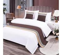 Housse de Coussin Ded Runners King Size en Coton et Lin avec Fermeture éclair pour lit siège Auto canapé Fauteuil Couleur café 45 x 45 cm