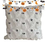 Housse de coussin d'Halloween, Housses de coussin décoratives d'Halloween fantômes - Housses brodées 3D avec fermeture éclair invisible 45 x 45 cm Tissu pour chambre à coucher, cuisine, canapé lit