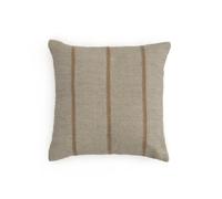 Housse de coussin Disis en lin et coton à rayures tissées beiges 45 x 45 cm