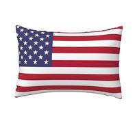 Housse de coussin douce et respirante avec imprimé drapeau américain pour adultes