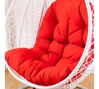 Housse de coussin Eierstuhl rouge vif imperméable à suspendre pour chaise d'extérieur de jardin - Coussin de rechange pour panier suspendu et chaise à bascule - Coussin de dossier confortable