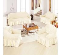 Housse de coussin élastique durable avec jupe - Ajustement universel pour meubles 35 places - Lavable - Facile à régler - Extensible - 190230 cm