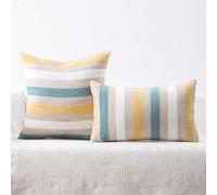 Housse De Coussin En Chenille À Texture De Ligne Sans Garnissage 45*45,30*50,50*50,2 pièces (45*45),2 pièces (30*50),2 pièces (50*50)RayéÉtoffe
