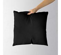 Housse de coussin en coton uni uni - Housse amovible - Coussin non inclus, 100 % coton, Noir , 20x20 inch