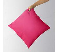Housse de coussin en coton uni uni - Housse amovible - Coussin non inclus, 100 % coton, rose corail, 40,6 x 40,6 cm
