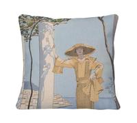 Housse de Coussin en Lin - Art Deco Robe Ete Elegant Art Deco Fashion Sleek - 40 x 40 cm