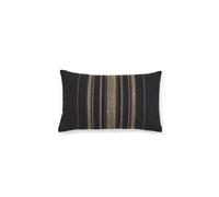 Housse de coussin en lin Sairu avec broderie en jute noir et beige 30 x 50 cm