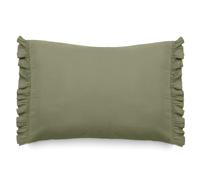 Housse de coussin en mousseline de coton 40x60 cm cm + 5 cm ELZA vert mousse