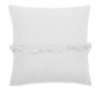 Housse de coussin en mousseline de coton volant central 45x45 cm cm ELZA blanc neige