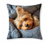 Housse de coussin en peluche douce 40 x 40 cm, motif chien, housse | Peluche douce, respirante, inodore, cadeau pour tous les amoureux des chiens