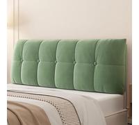 Housse de coussin en peluche douce pour tête de lit et dossier de lit, vert, 190 x 60 x 10 cm, housse de tête de lit confortable pour un confort et un soutien ultimes.