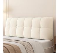 Housse de coussin en peluche pour tête de lit - Coussin de lit rembourré doux pour lit double/simple - Protection de dossier - Blanc (160 x 60 x 10 cm) - Décoration idéale pour chambre à coucher