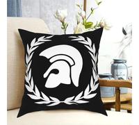 Housse de coussin en polyester imprimé avec fermeture éclair - Motif peau de Troie