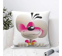 Housse de coussin en polyester motif souris mignonne Diddl - Housse de coussin vintage personnalisée pour canapé, décoration de la maison