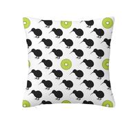 Housse de coussin en velours polyester Kiwi pour la Saint-Valentin, résistante à la lumière, motif drôle d'oiseau fruitier du même nom, décoration de canapé, décoration d'intérieur, anniversaire de ma
