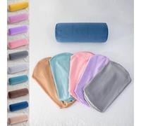 Housse de coussin enroulable en velours super doux, housse de coussin cylindrique respirante pour chambre à coucher, salon, canapé, housse de coussin décorative d'intérieur (bleu, 20 x 100 cm)