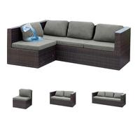 Housse de coussin extensible imperméable pour canapé 1, 2 ou 3 places - Housse élastique pour extérieur en rotin - Gris clair - Accessoire de mobilier de jardin