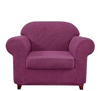 Housse de coussin extensible luxueuse pour canapé 1 place - Protection de fauteuil pour faciliter la métamorphose des meubles, décoration d'intérieur durable et élégante - Violet