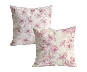 Housse de Coussin Exterieur 55x55cm, Durable et Lavable en Lin Carré Housse Coussin Decoration Paques à Motif Rose Fleurs fraîches,Moderne Decoration Maison Taie Oreiller pour Jardin Salon W-P-8217
