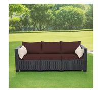 Housse De Coussin Exterieur Extensibles pour Salon De Jardin, Couleur Unie Housses de Coussin de Siège, 1/2/3 Places Protection de Siège pour Jardin Terrasse (Chocolat,1PC Length 150-190cm)